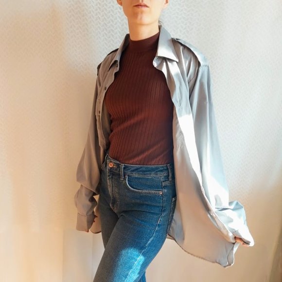 Gray industrial long sleeve shirt - Picture 7 of 12